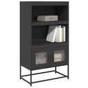 vidaXL Hoge kast 68x39x123 cm staal zwart