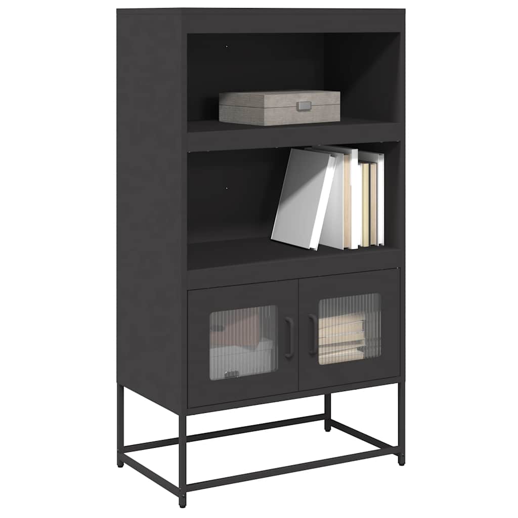 vidaXL Hoge kast 68x39x123 cm staal zwart