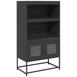vidaXL Hoge kast 68x39x123 cm staal zwart