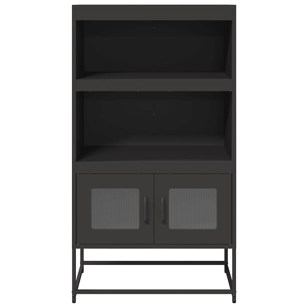 vidaXL Hoge kast 68x39x123 cm staal zwart