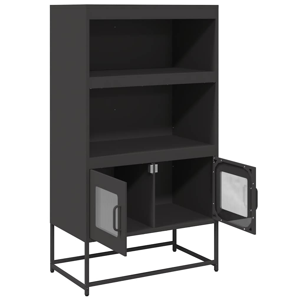 vidaXL Hoge kast 68x39x123 cm staal zwart