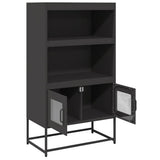 vidaXL Hoge kast 68x39x123 cm staal zwart