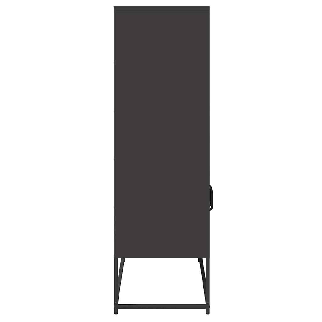vidaXL Hoge kast 68x39x123 cm staal zwart