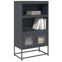 vidaXL Hoge kast 68x39x123 cm staal zwart