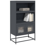 vidaXL Hoge kast 68x39x123 cm staal zwart