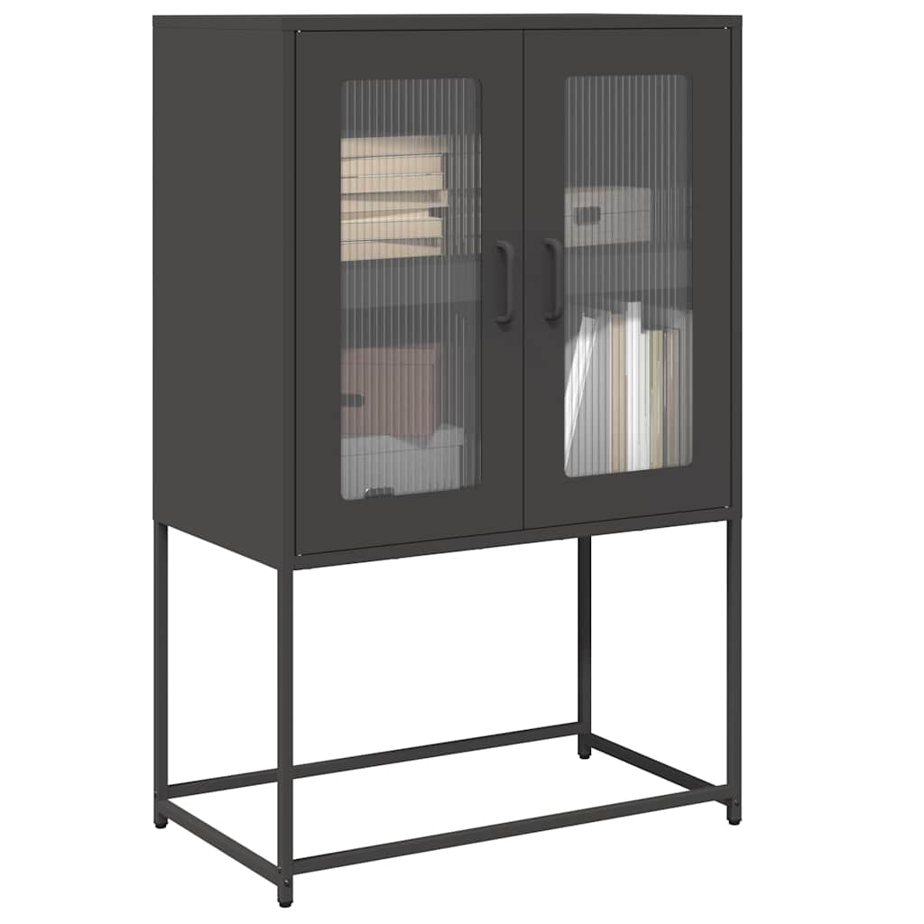 vidaXL High Cabinet 68x39x107 cm Steel Black