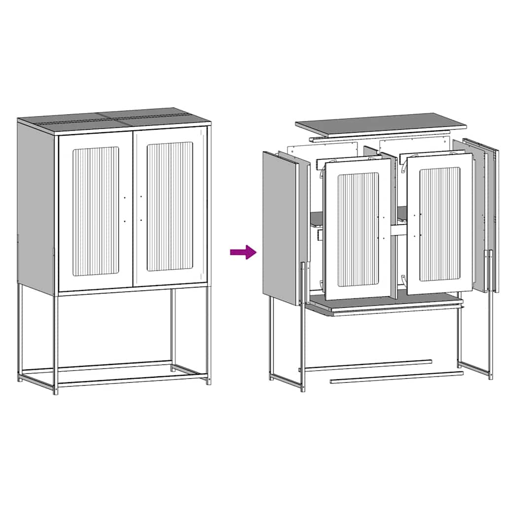 vidaXL High Cabinet 68x39x107 cm Steel Black