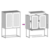 vidaXL High Cabinet 68x39x107 cm Steel Black