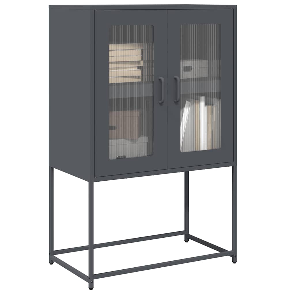 vidaXL High Cabinet 68x39x107 cm Steel Black