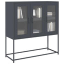 vidaXL Dressoir 100,5x39x107 cm koudgewalst staal zwart
