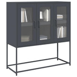 vidaXL Dressoir 100,5x39x107 cm koudgewalst staal zwart