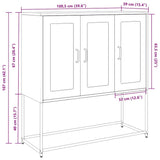 vidaXL Dressoir 100,5x39x107 cm koudgewalst staal zwart