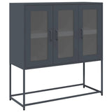 vidaXL Dressoir 100,5x39x107 cm koudgewalst staal zwart