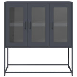 vidaXL Dressoir 100,5x39x107 cm koudgewalst staal zwart