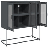 vidaXL Dressoir 100,5x39x107 cm koudgewalst staal zwart