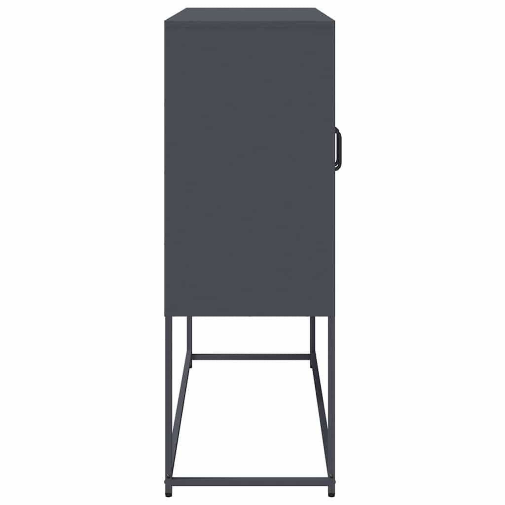 vidaXL Dressoir 100,5x39x107 cm koudgewalst staal zwart