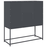 vidaXL Dressoir 100,5x39x107 cm koudgewalst staal zwart