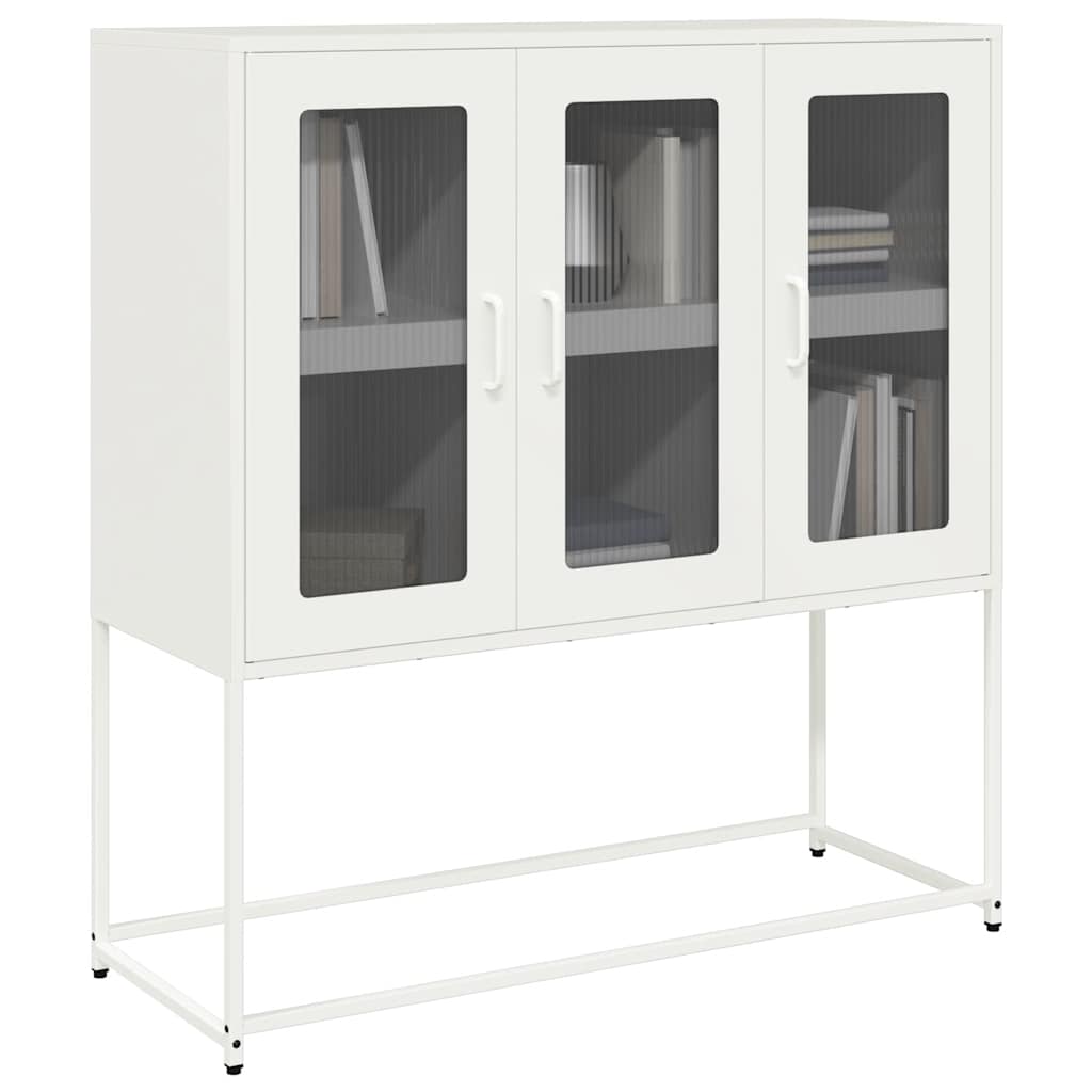 vidaXL Dressoir 100,5x39x107 cm koudgewalst staal zwart