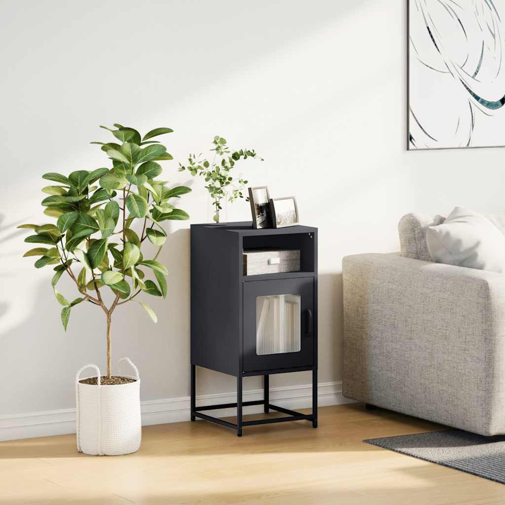 vidaXL Nightstand 36x39x78 cm cold-rolled steel black