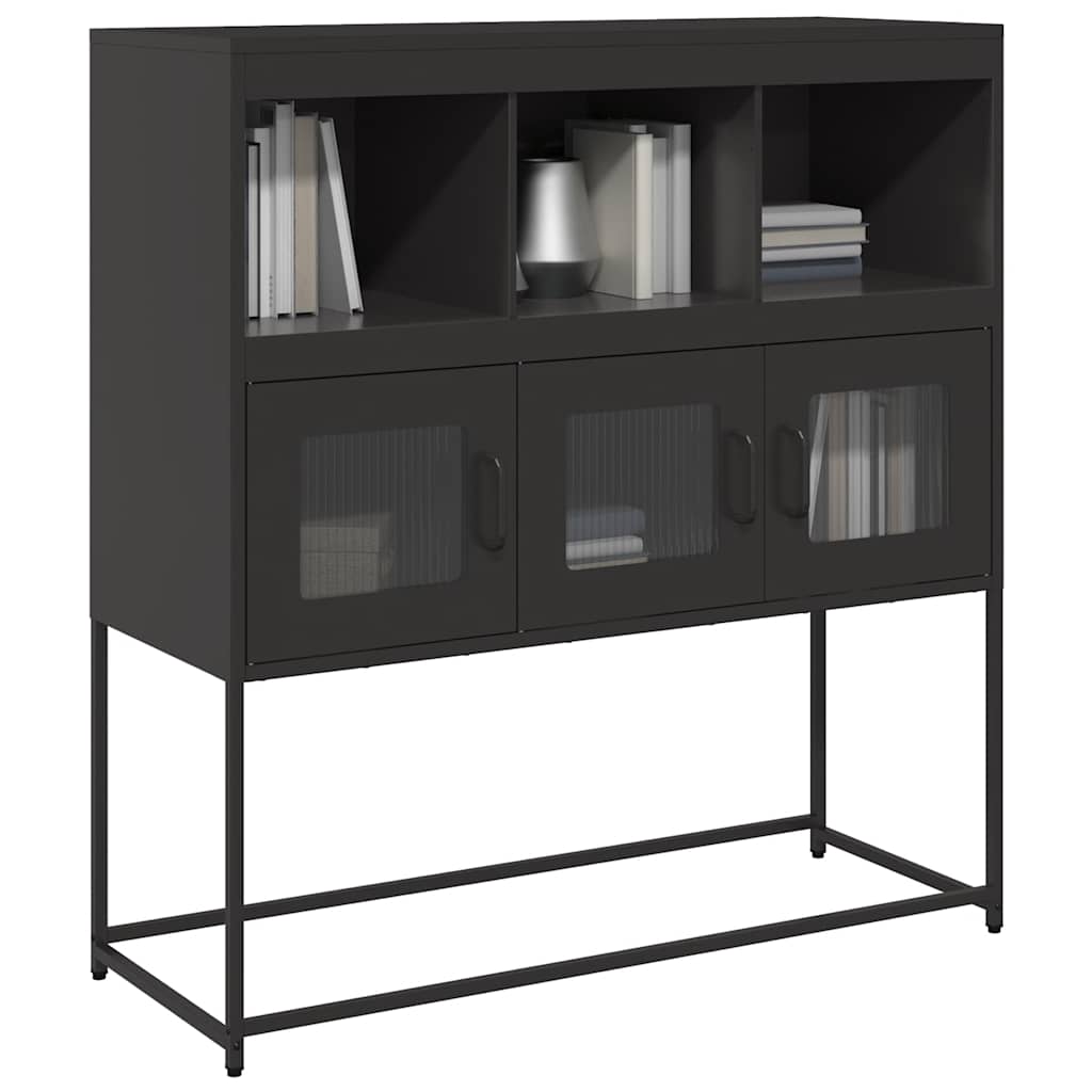 vidaXL Sideboard 100.5x39x107 cm cold-rolled steel black
