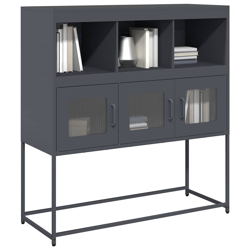 vidaXL Sideboard 100.5x39x107 cm cold-rolled steel black
