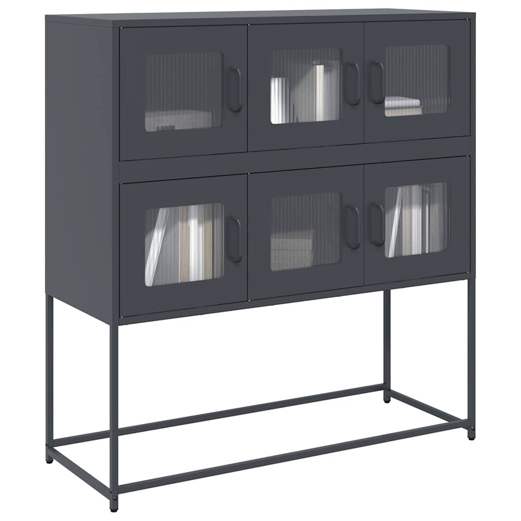 vidaXL Sideboard 100.5x39x107 cm cold-rolled steel black