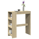 vidaXL Bartafel met rekken 90x40x103,5 cm bewerkt hout wit