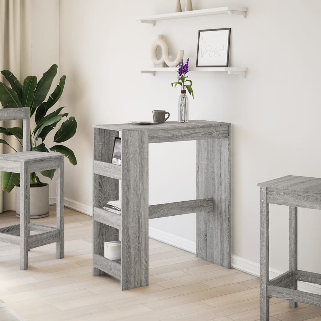 vidaXL Bartafel met rekken 90x40x103,5 cm bewerkt hout wit