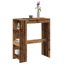 vidaXL Bartafel met rekken 90x40x103,5 cm bewerkt hout wit