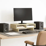 vidaXL Monitorstand met plank Zwart 100 x 27 x 15 cm Bewerkt hout