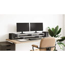 vidaXL Monitorstand met plank Zwart 100 x 27 x 15 cm Bewerkt hout
