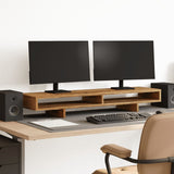 vidaXL Monitorstand met plank Zwart 100 x 27 x 15 cm Bewerkt hout