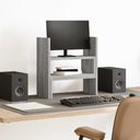 vidaXL Monitor Bureau Stand Zwart Eiken 40 x 17 x 41 cm Bewerkt hout