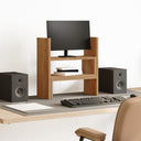 vidaXL Monitor Bureau Stand Zwart Eiken 40 x 17 x 41 cm Bewerkt hout