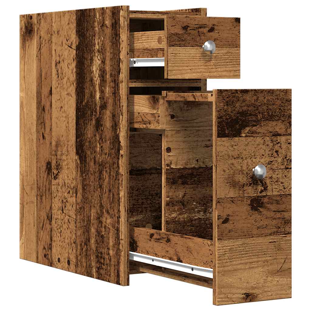 vidaXL Badkamerkast smal met wielen bewerkt hout wit