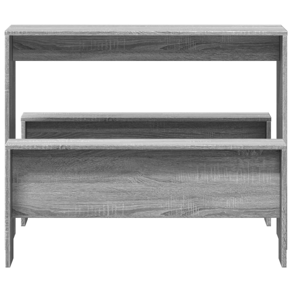 vidaXL 3-delige Eettafel en bankenset bewerkt hout wit