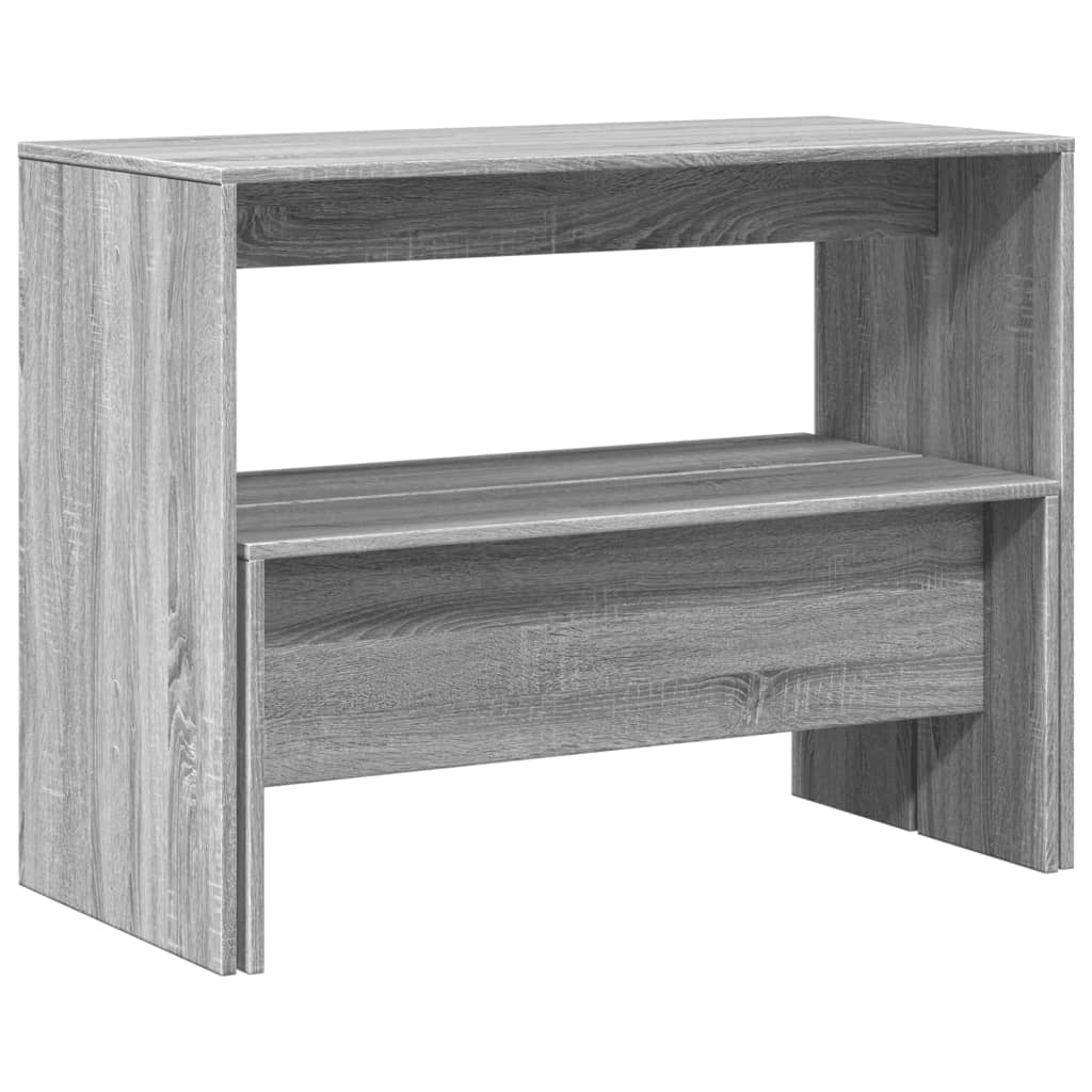 vidaXL 3-delige Eettafel en bankenset bewerkt hout wit
