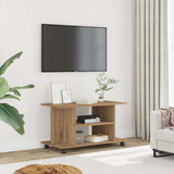 vidaXL Tv-meubel met wieltjes 80x40x45 cm bewerkt hout wit