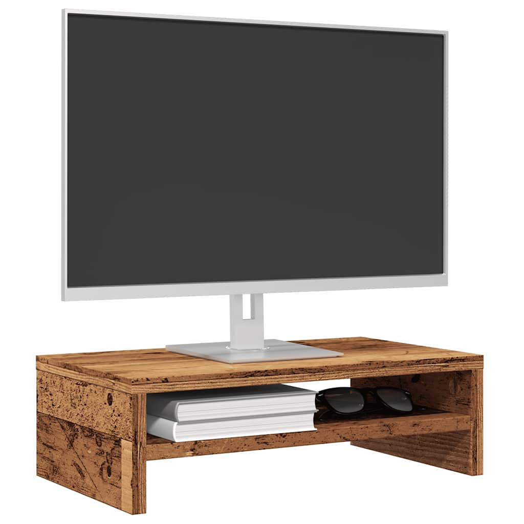 vidaXL Monitorstandaard 42x24x13 cm bewerkt hout wit