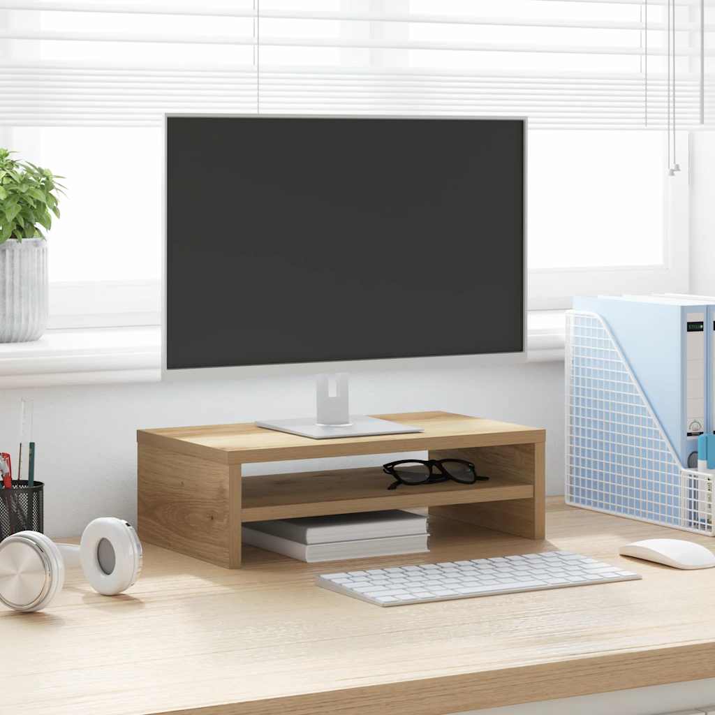 vidaXL Monitorstandaard 42x24x13 cm bewerkt hout wit