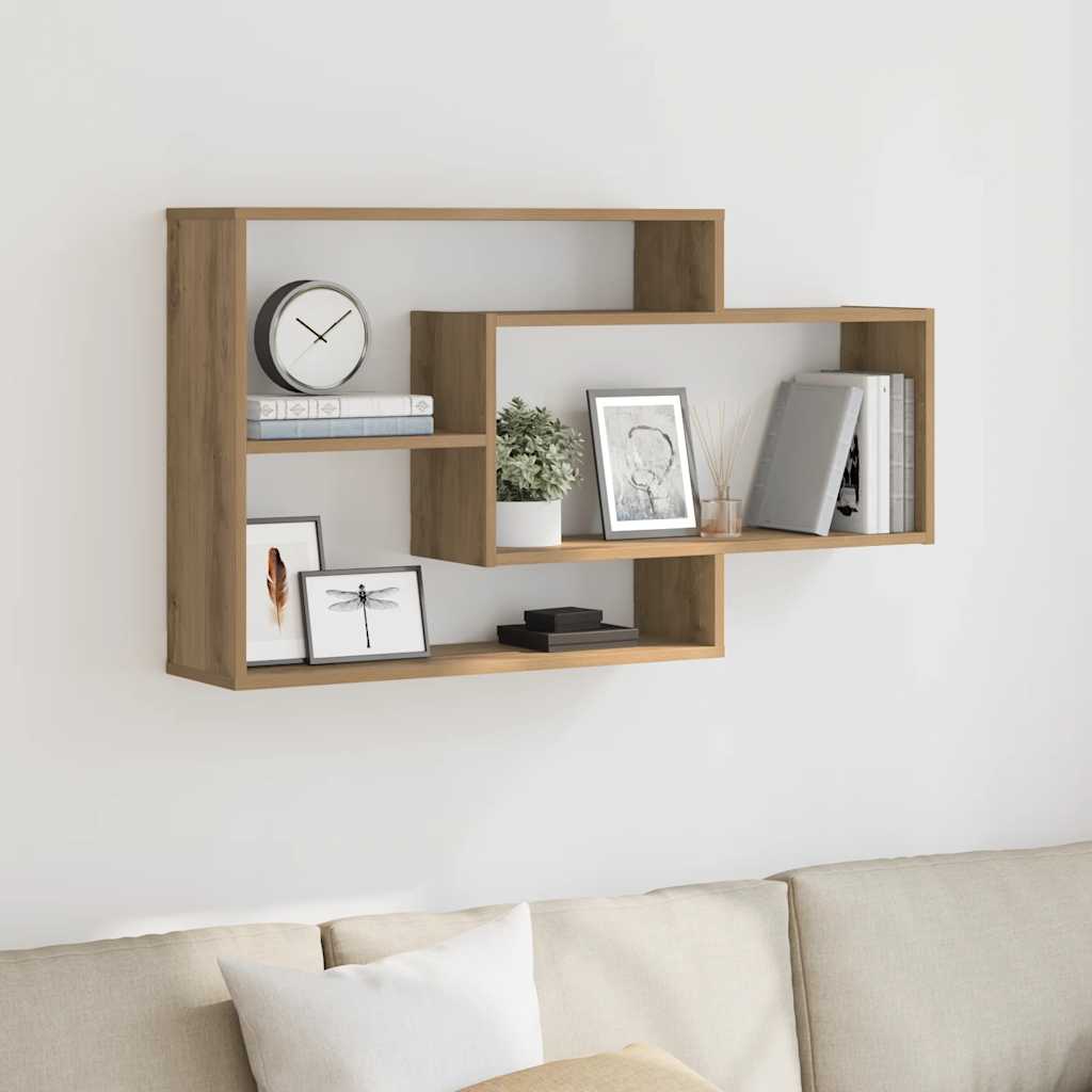 vidaXL Wandschappen 104x20x58,5 cm bewerkt hout wit