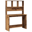 vidaXL Bureau met schappen 102x45x148 cm bewerkt hout wit