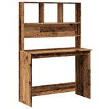 vidaXL Bureau met schappen 102x45x148 cm bewerkt hout wit