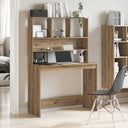 vidaXL Bureau met schappen 102x45x148 cm bewerkt hout wit