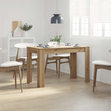 vidaXL Eettafel 120x60x76 cm bewerkt hout wit