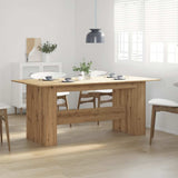 vidaXL Eettafel 180x90x76 cm bewerkt hout wit