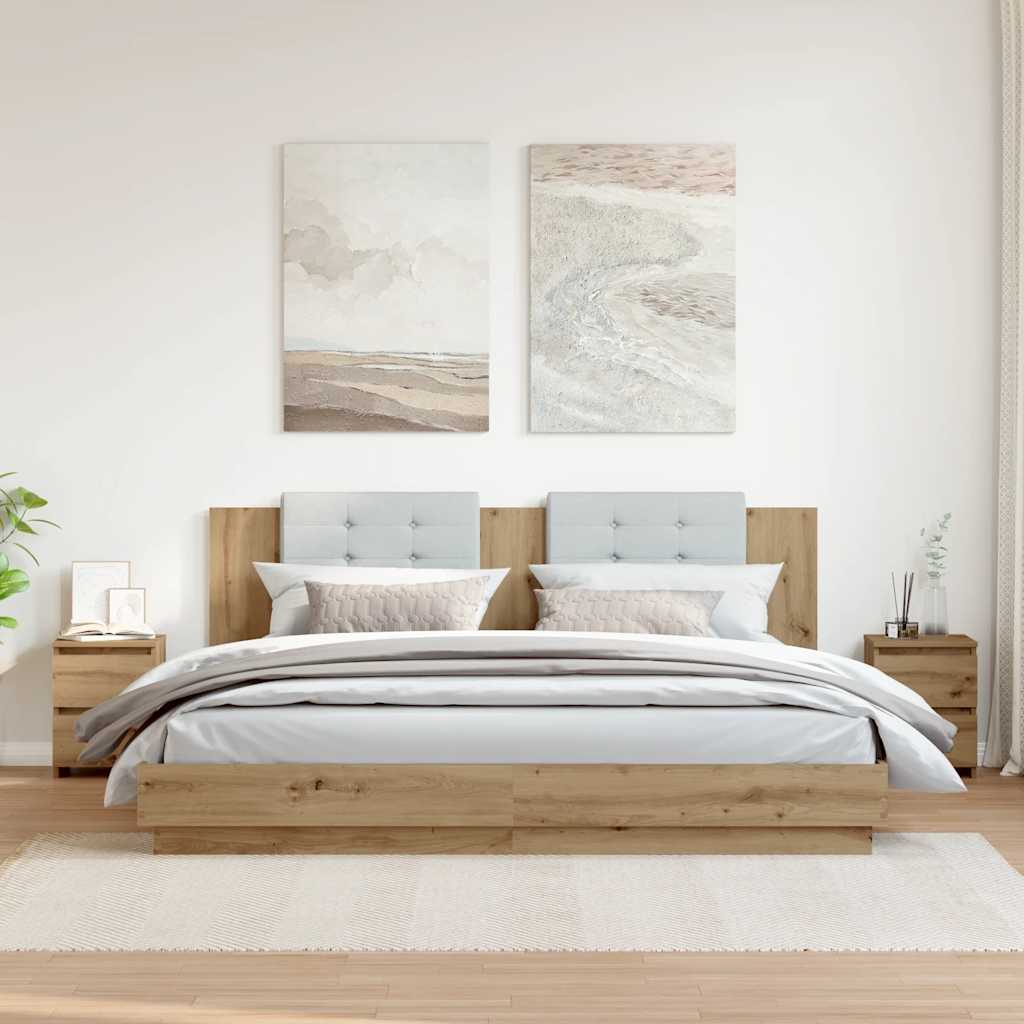 vidaXL Nachtkastje 30x30x40 cm bewerkt hout wit