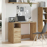 vidaXL Bureau met lades 102x50x76 cm bewerkt hout wit