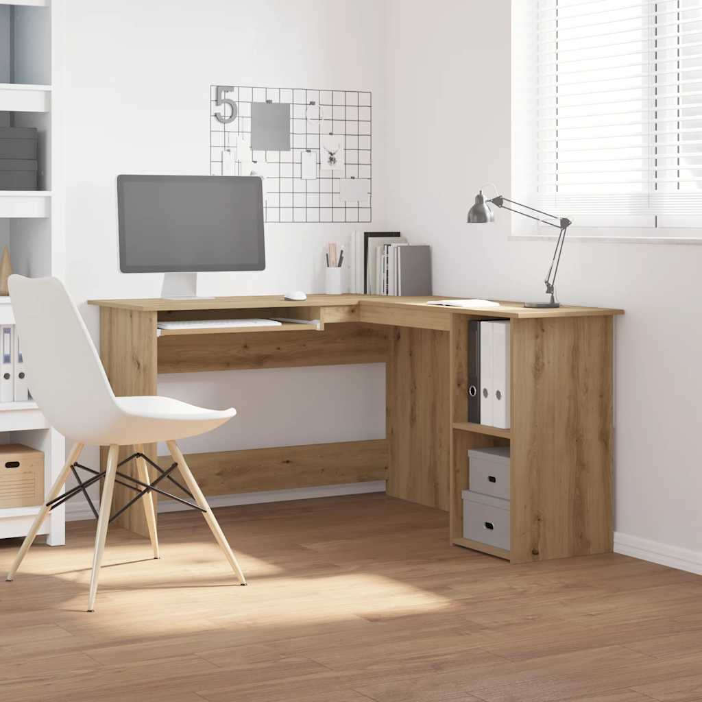 vidaXL Hoekbureau L-vormig 120x140x75 cm bewerkt hout wit
