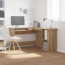 vidaXL Hoekbureau L-vormig 120x140x75 cm bewerkt hout wit